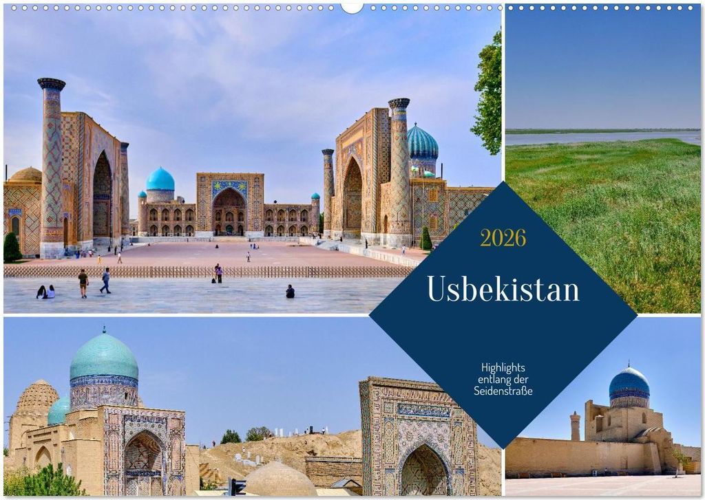 Zentralasien - Entlang der alten Seidenstraße (Wandkalender 2026 DIN A2 quer), CALVENDO Monatskalender
