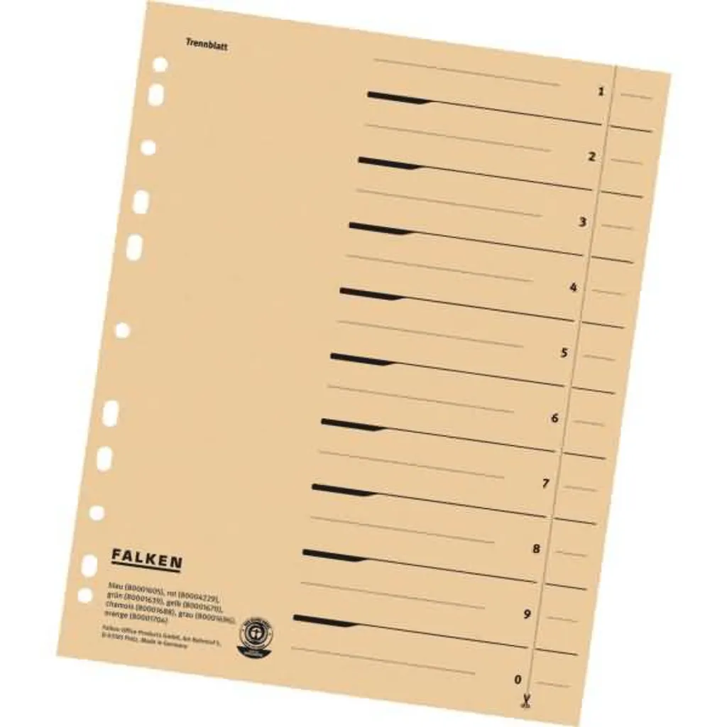 Intercalaires A4 en carton recyclé 250g chamois - Lot de 100 unités