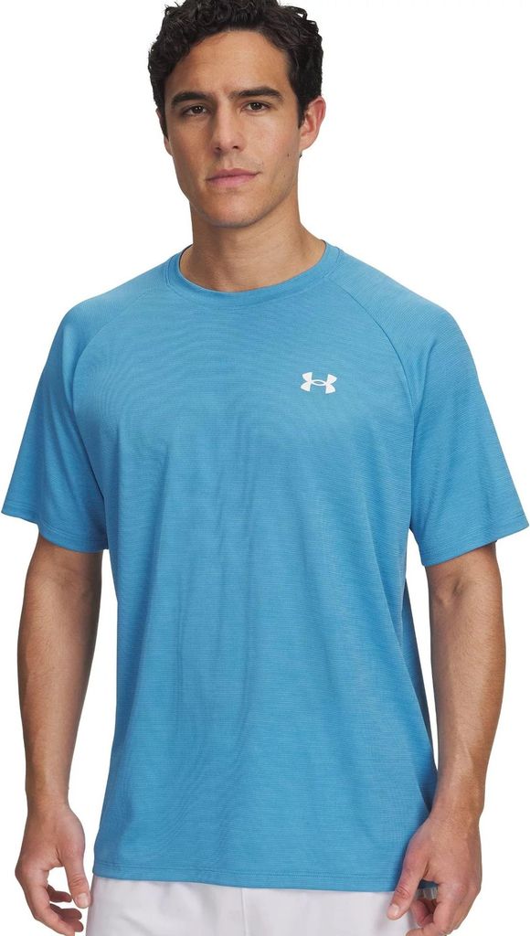 Under Armour Tech Textured Kurzarm-t-shirt Blau L / Regular Mann Blau L