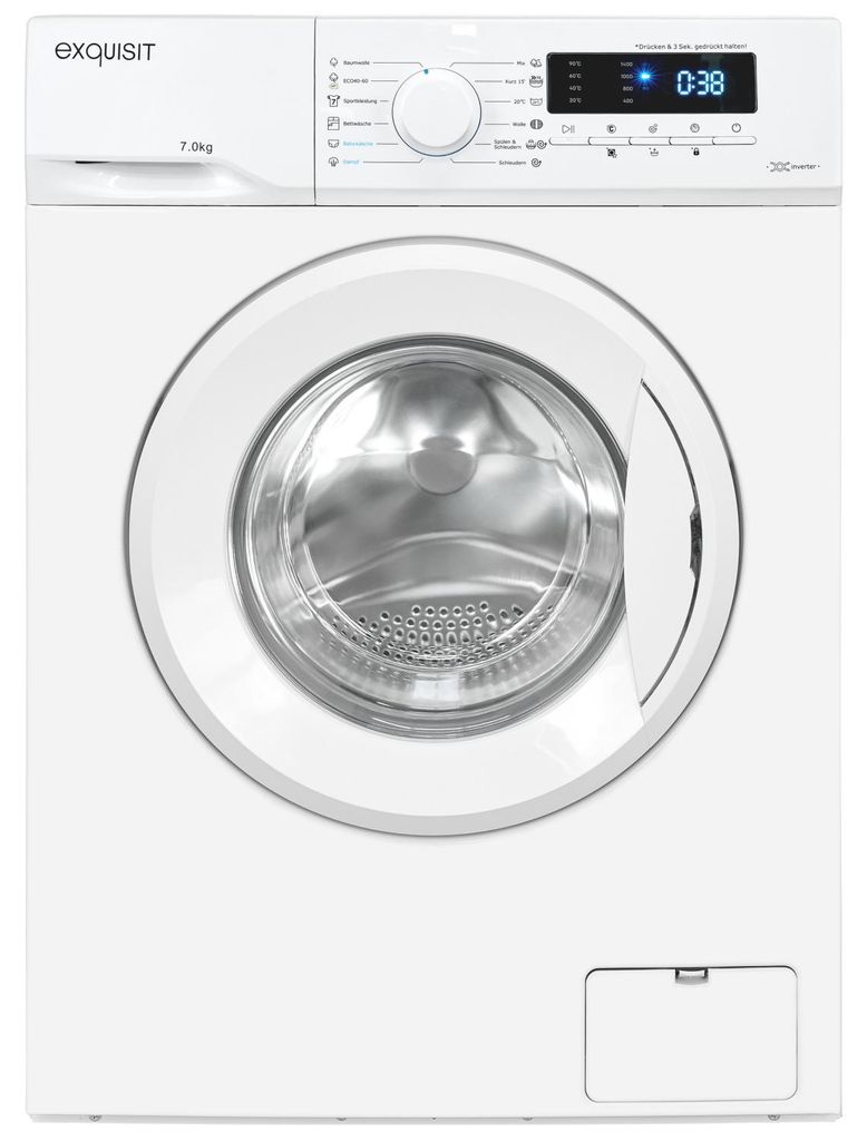 Exquisit WA7014-021A, Frontlader, 7 kg, B, 76 dB, 1400 RPM, Produktbild 