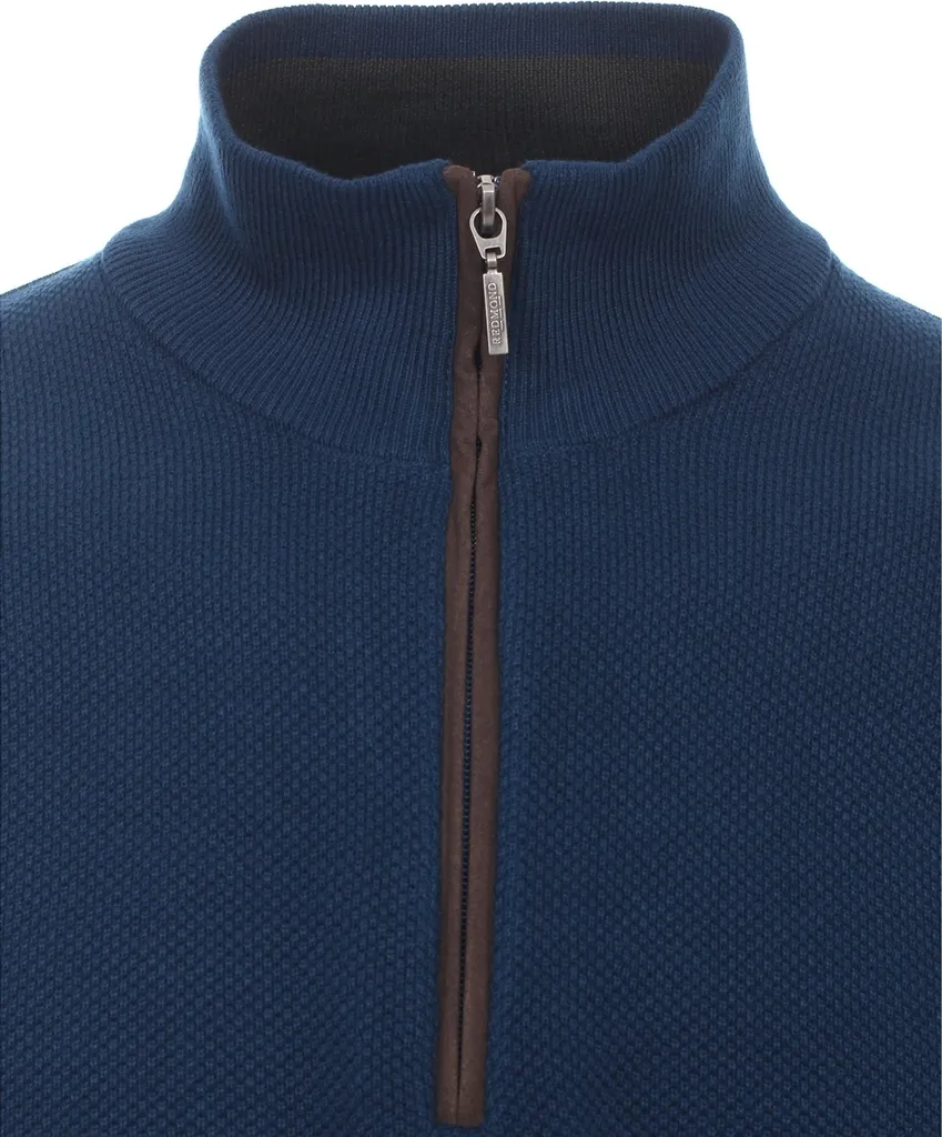 Pull col camionneur REDMOND bleu foncé M en maille de coton mélangé - 3