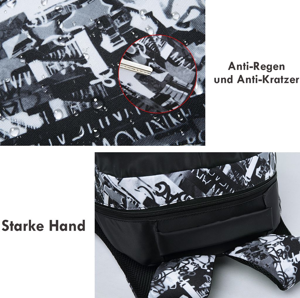 Schulrucksack Jungen Teenager Nylon Groß Schultaschen Produktbild 9