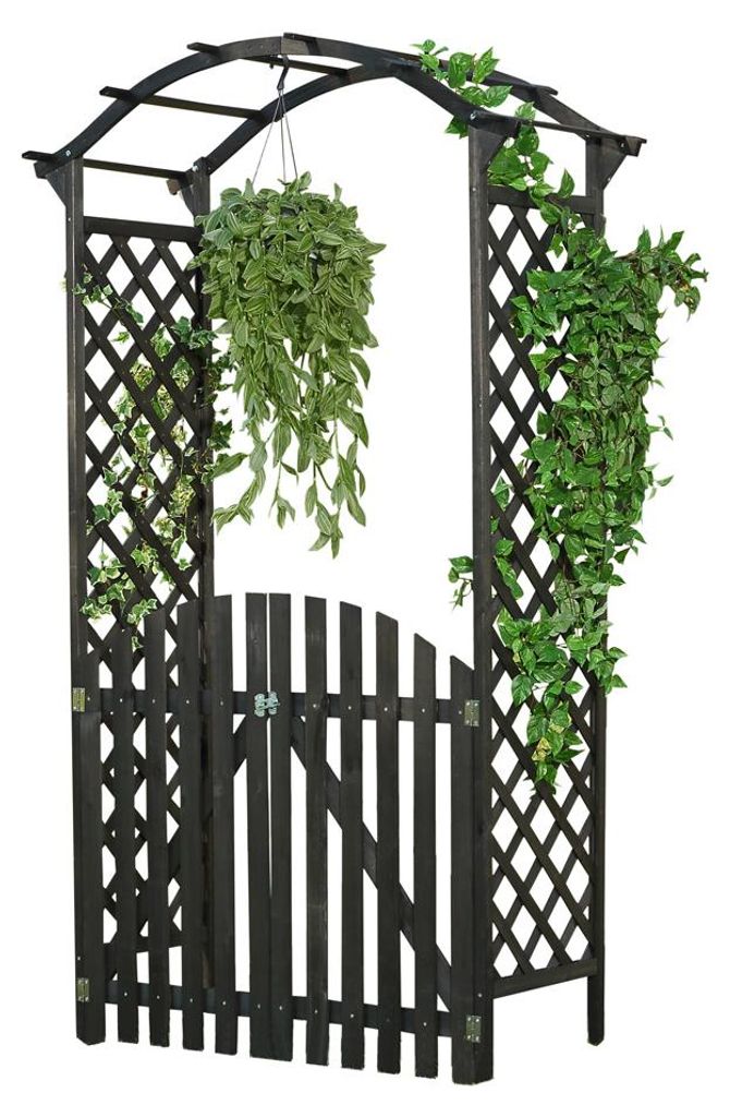 Arco di rose nero + porte Pergola Griglia di sostegno in Immagine del prodotto 