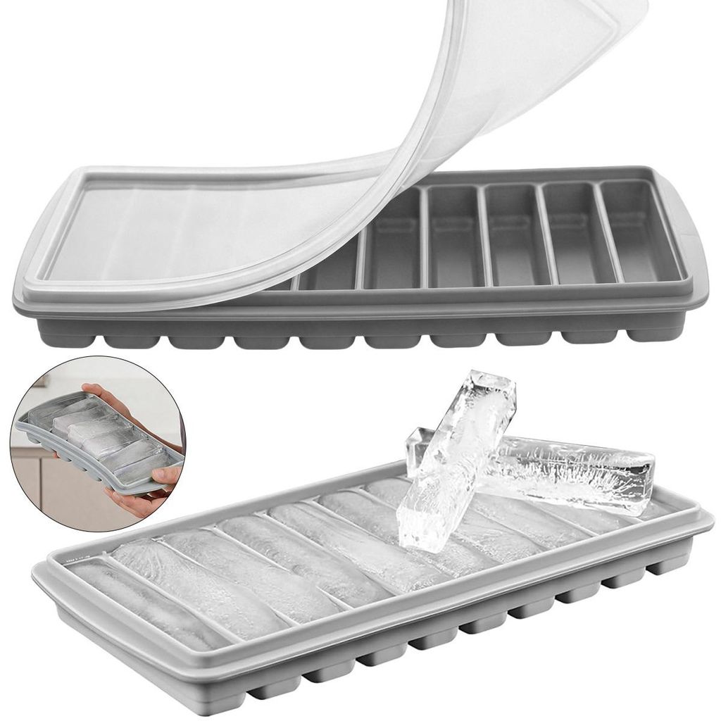 Eiswürfelform Silikon mit Deckel 2er Set, BPA-frei, Produktbild 
