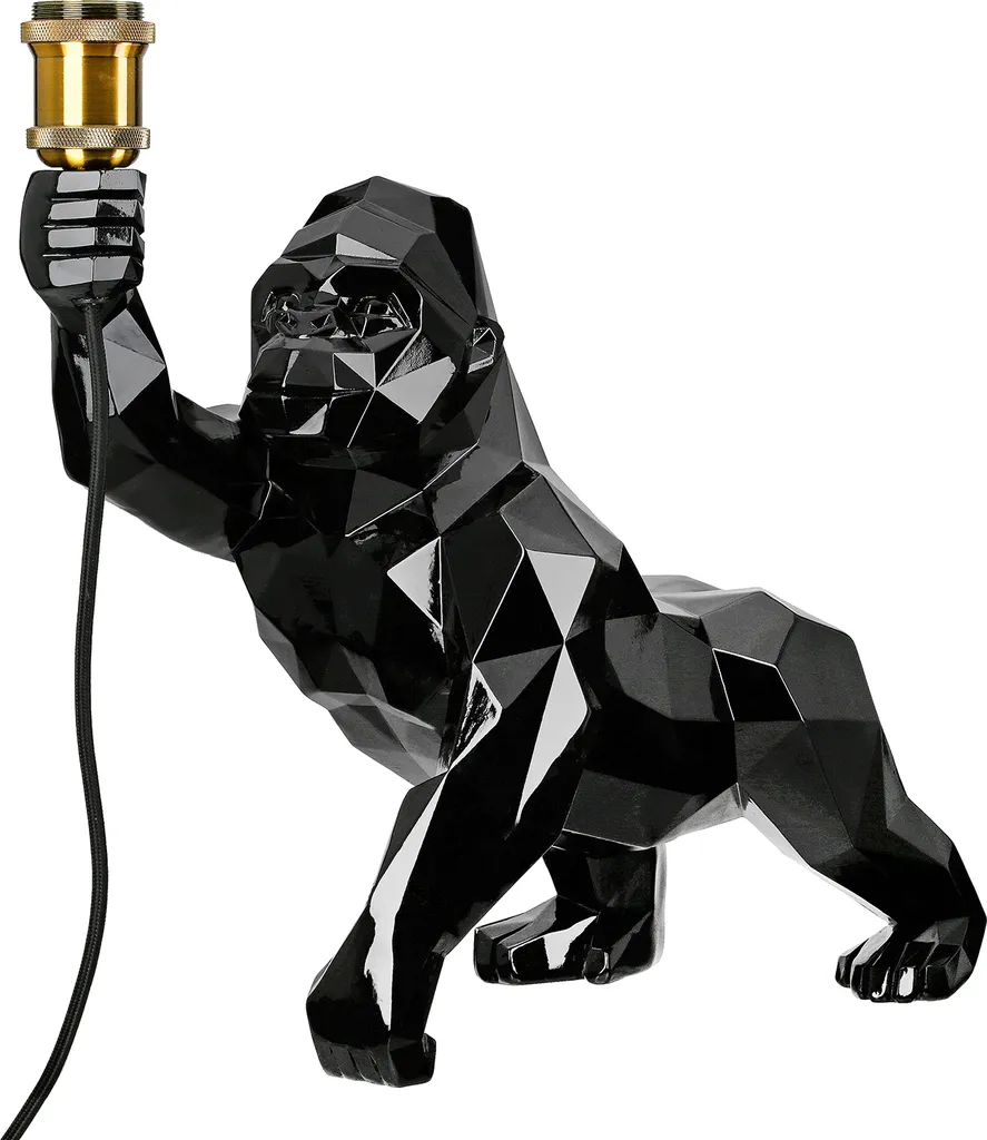 Lampe de table Singe Gilde Geo Poly noir 45cm 54845 - Luminaire Design