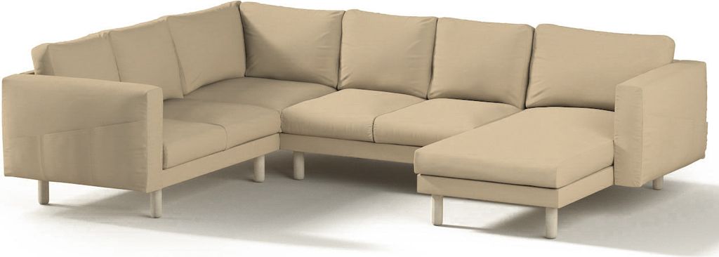 Dekoria Bezug für Norsborg 5-Sitzer Ecksofa mit Recamiere, caffe latte, Norsborg Bezug für 5-Sitzer Ecksofa mit Recamiere