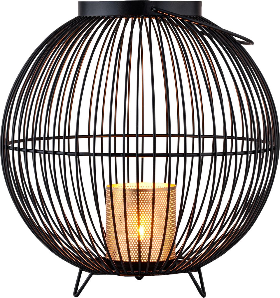 Marrakesch Boho Deko Aesthetic Windlichter Metall Draht 30 cm groß schwarz Gold | Windlicht Teelichthalter Leya als Gartendeko & Wohnzimmer Tisch ...