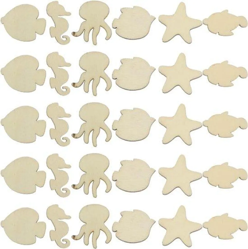 Embellissements en bois marin pour décoration de table et scrapbooking
