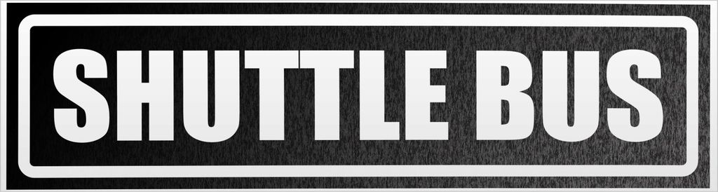 Kiwistar Shuttle Bus invertiert Magnetschild Schild magnetisch - 20cm Schwarz - reflektierend - Magnetfolie für Auto PKW Kfz