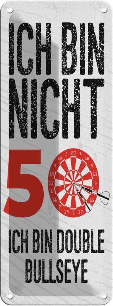 vianmo Blechschild 27x10 cm Dart bin nicht 50 Double Bullseye Spruch Zitat