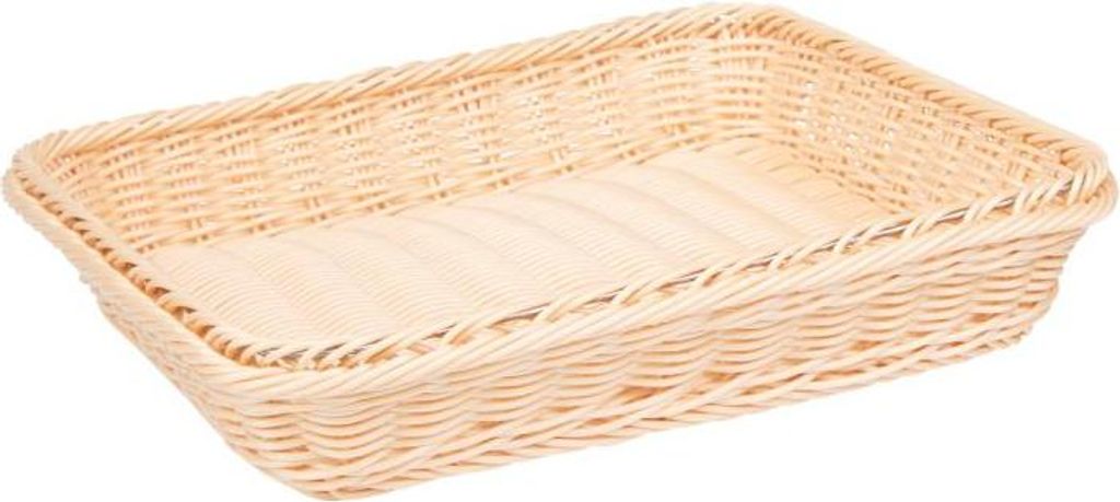 APS 40230 GN 2/3 Korb GN-LINE, Polypropylen, Edelstahldraht im Rand, 32,5 x 35,4 cm, Höhe 6,5 cm, hellbeige