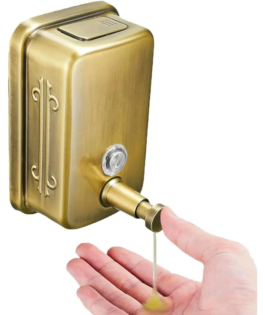 Distributeur de savon en inox brossé 500ml avec pompe manuelle robuste