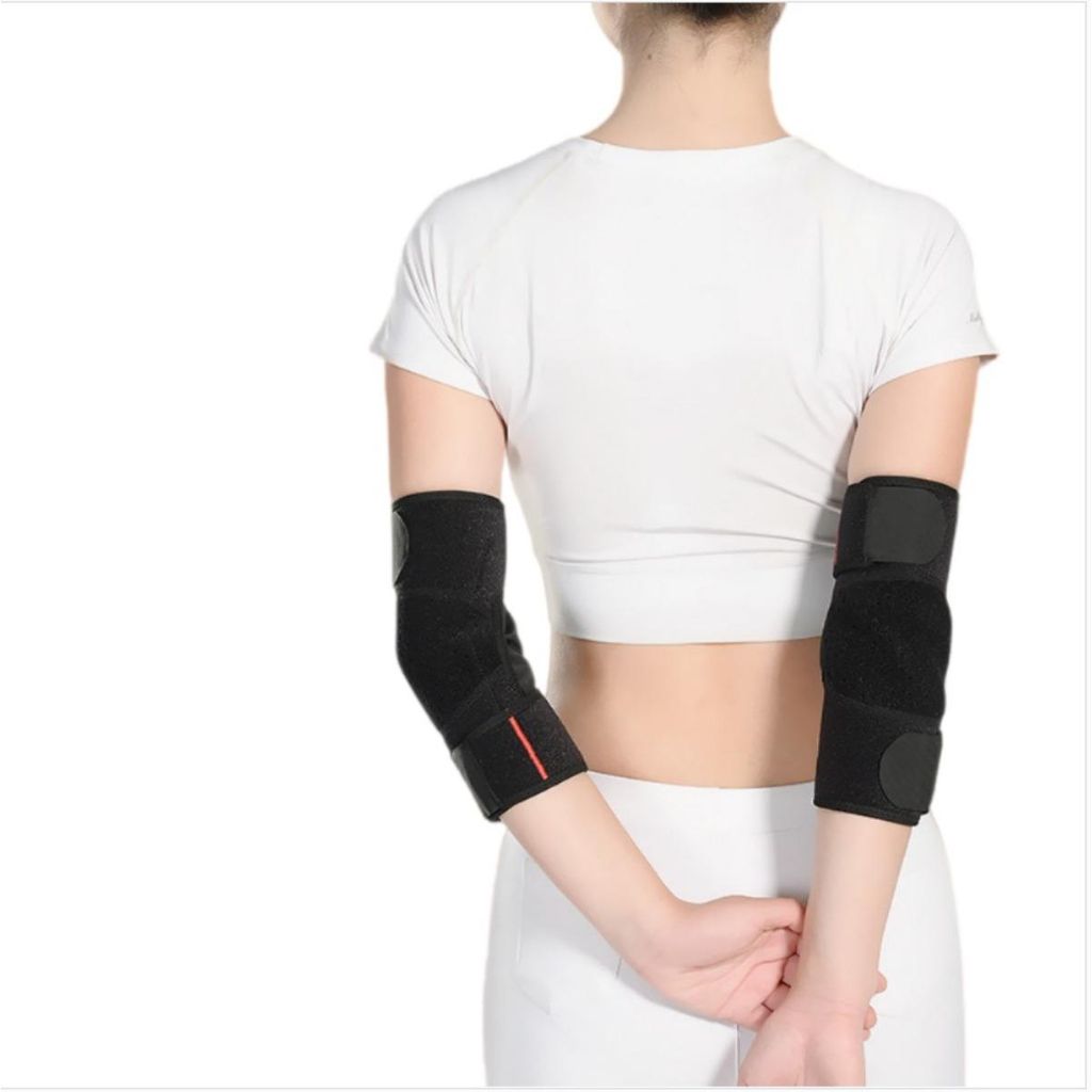 INF Ellenbogenbandage Polyester 42cm Kompression Tennis Badminton 1 Paar Schwarz