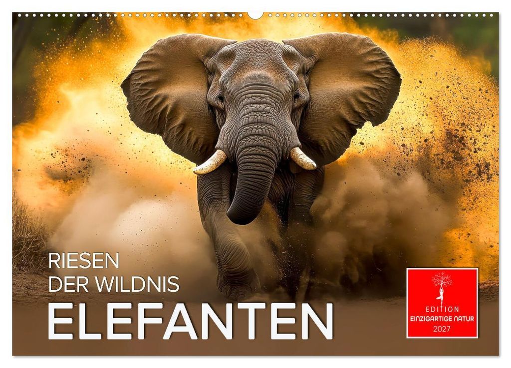 Elefanten - Riesen der Wildnis (Wandkalender 2027 DIN A2 quer), CALVENDO Monatskalender