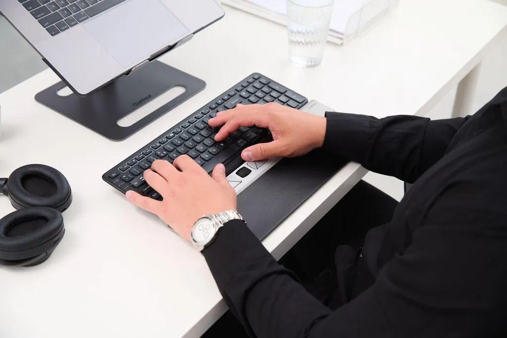 RollerMouse Go avec Dock : Souris sans fil compacte et ergonomique grise - 8