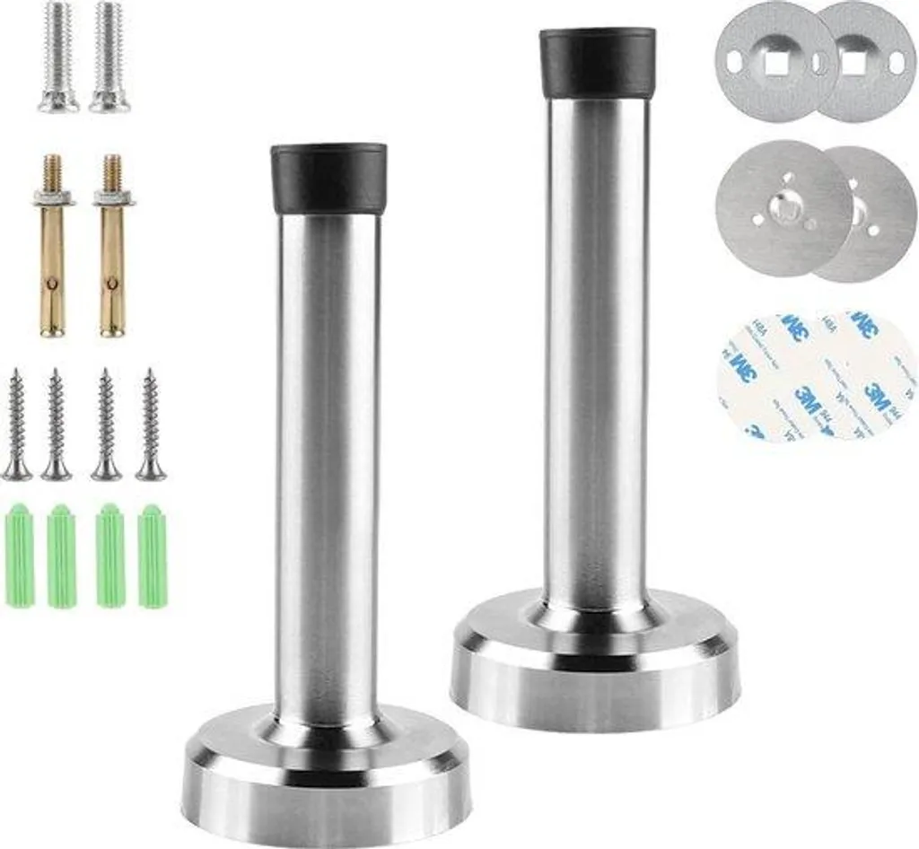 Butée de porte murale adhésive en inox de 12cm pour maison et bureau