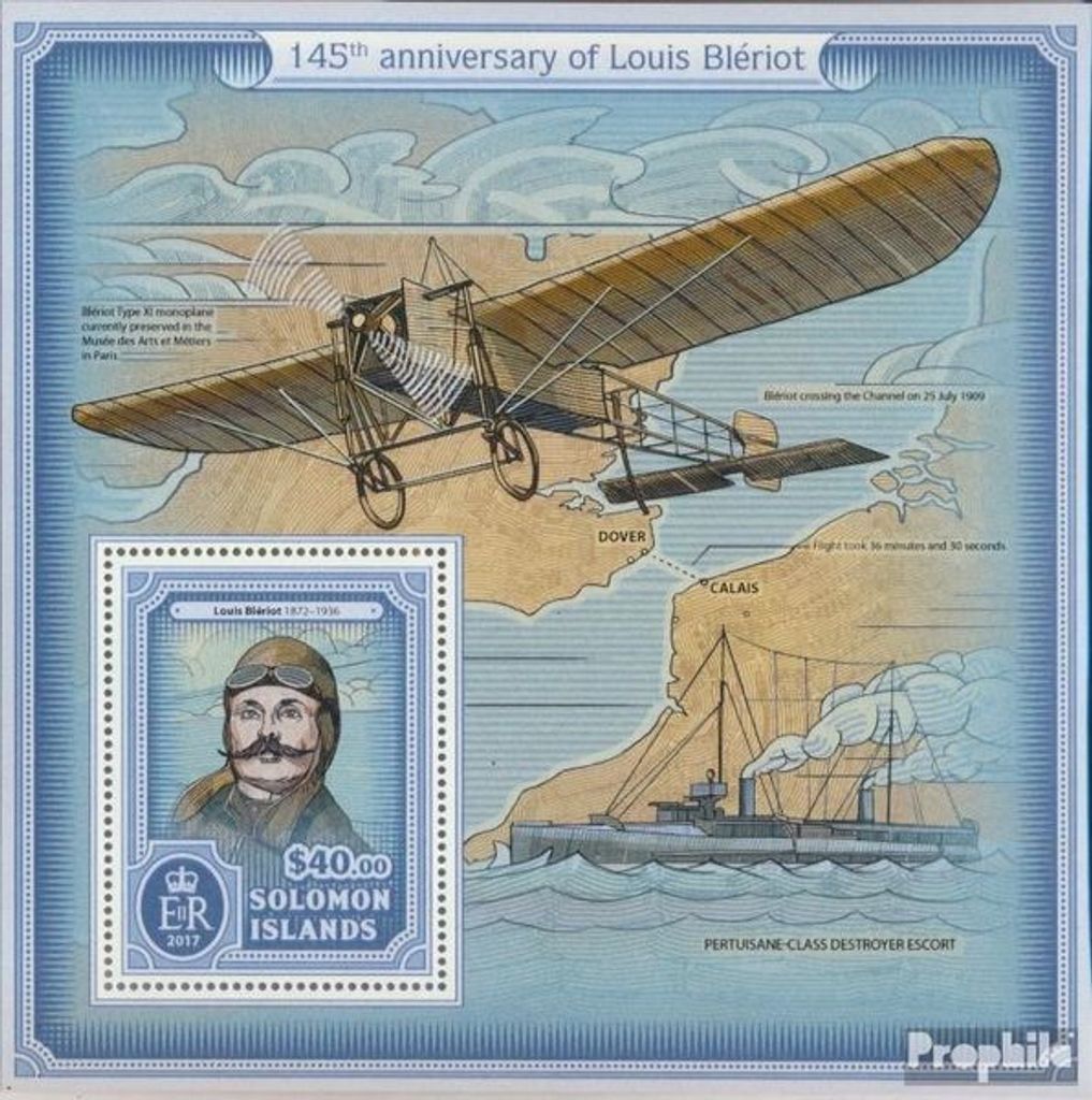 Briefmarken Salomoninseln 2017 Mi Block 611 (kompl. Ausg.) postfrisch Louis Blériot