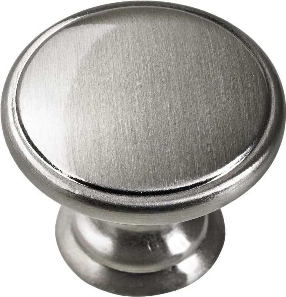 Hettich Möbelknopf Zinkdruckguss Edelstahl-Optik Ø 32 mm - Produktbild 