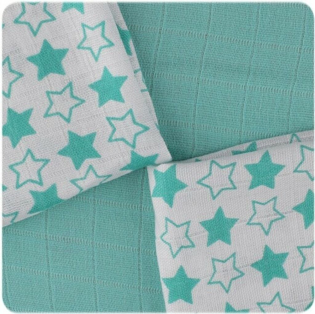 Bambustücher 30x30 - Kleine Sterne Türkis Mix (9 St.) Produktbild 