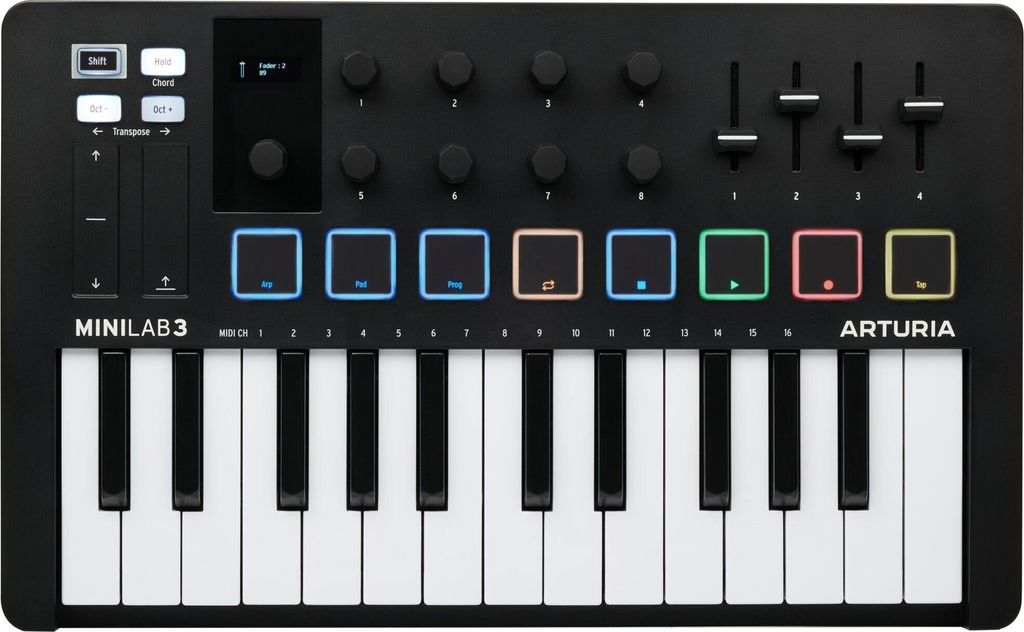 Arturia MiniLab 3 Schwarz - MIDI-Keyboard-Controller Produktbild 