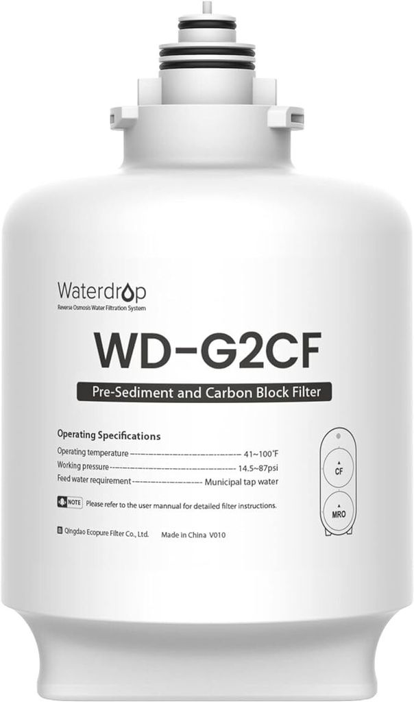 Waterdrop WD-G2CF Filter, 12 Monate Lebensdauer, Ersatz für WD-G2-B, WD-G2-W