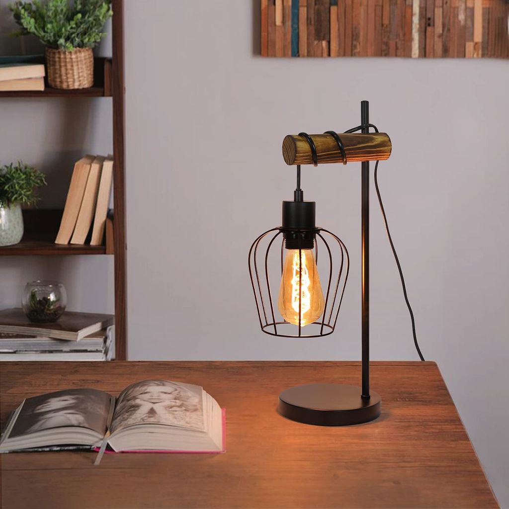 EGLO Tischlampe Ramon - Moderne Nachttischlampe Aus Stahl, Schwarz/weiß, Mit E27 Fassung & Schalter