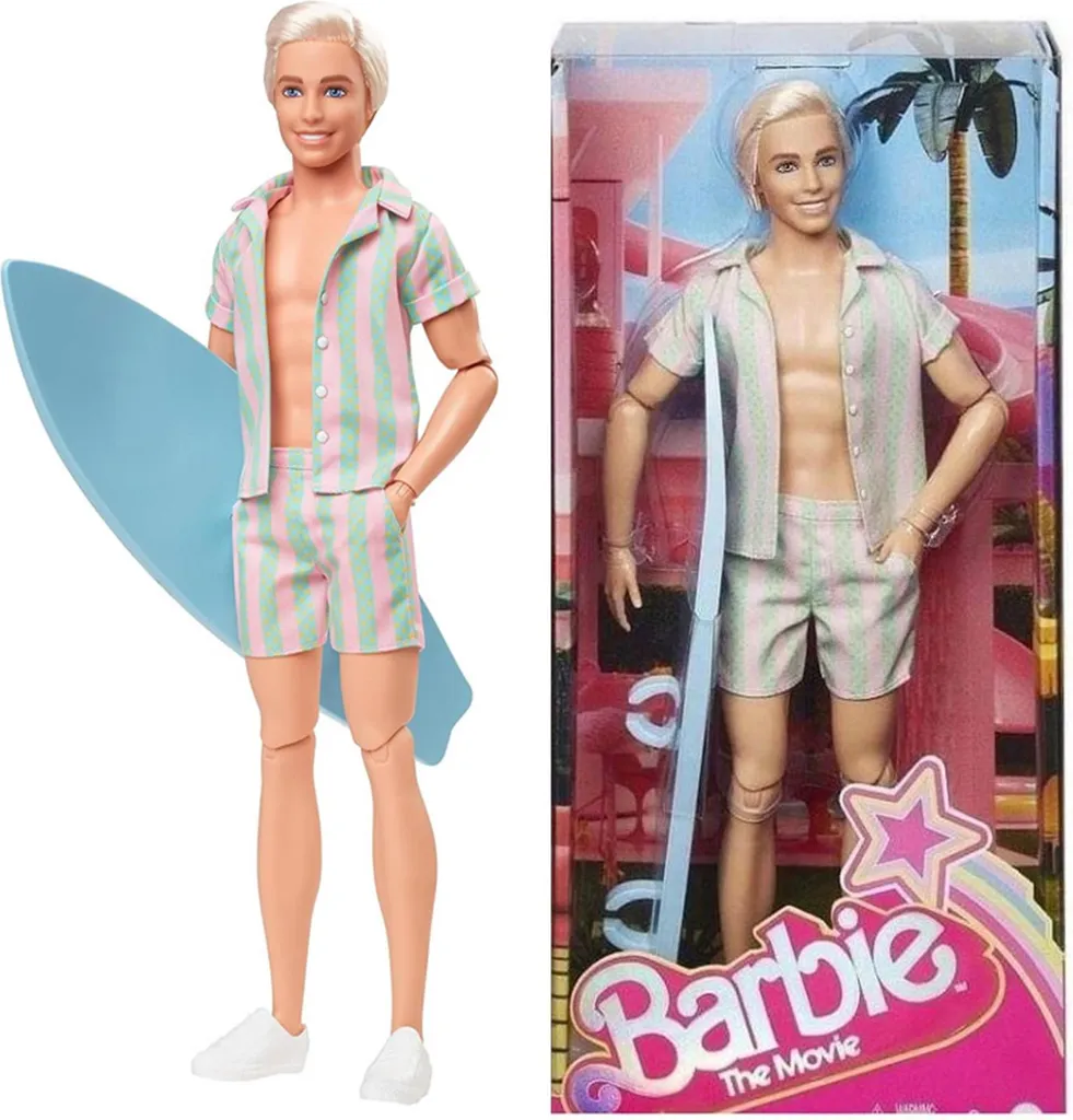 Poupée Barbie Ken HPJ97 avec planche de surf du film de Ryan Gosling