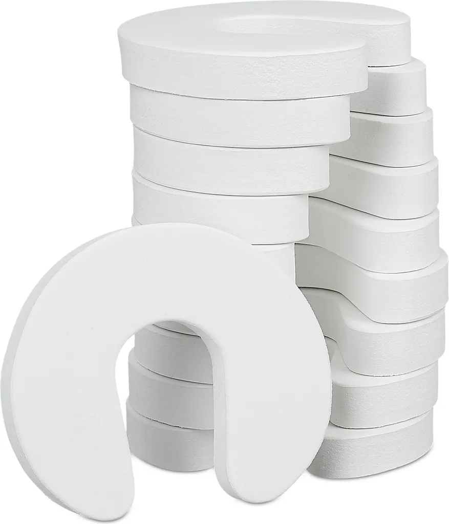 Relaxdays 100 x Porte Anti-Pince Doigts pour Bébé en Mousse Blanche