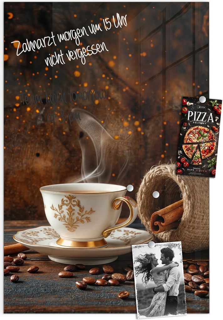 Magnettafel 40x60cm Pinnwand Whiteboard beschreibbar - Kaffee Und Zimt