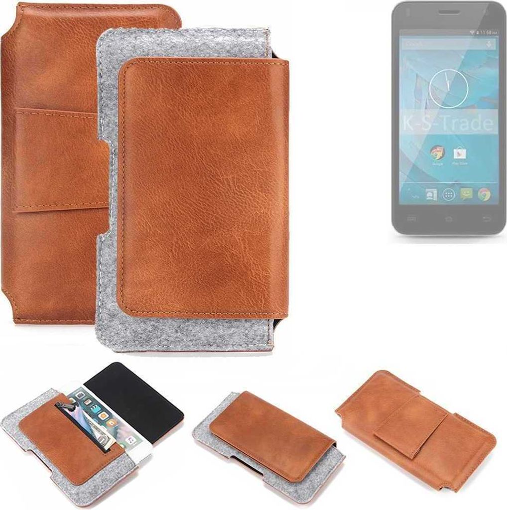 K-S-Trade Handyhülle Schutzhülle kompatibel mit Qilive Q.4868 Gürteltasche Holster Gürtel Tasche Smartphone Tasche Handy Hülle Polyurethan+ Fi...