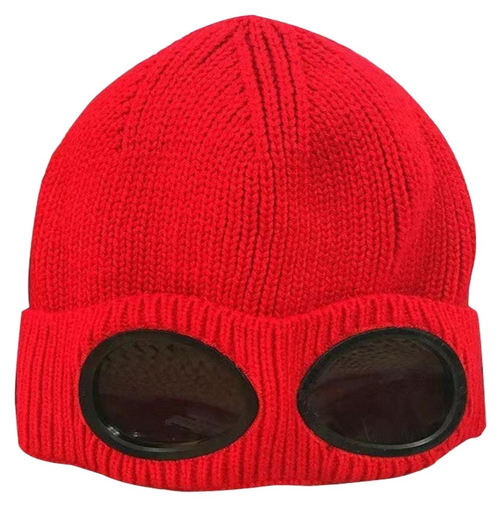 Strickmütze, einfarbig, warm, mit Brillendekor, elastisch, winddicht, Wintermütze, Outdoor, Reisen, Radfahren, Alltagstauglich