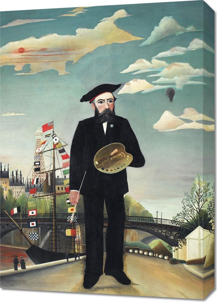 Bild 50x70cm Henri Rousseau Vintage-Porträt für das Wohnzimmer