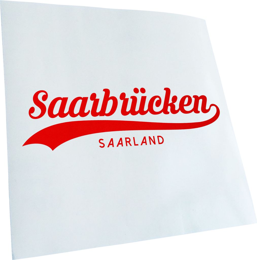 Kiwistar - Autoaufkleber - Saarbrücken Saarland - Rot - 30x8cm - Aufkleber für Auto, Laptop, Fahrrad, LKW, Motorrad Mehrfarbig JDM Decal Racing
