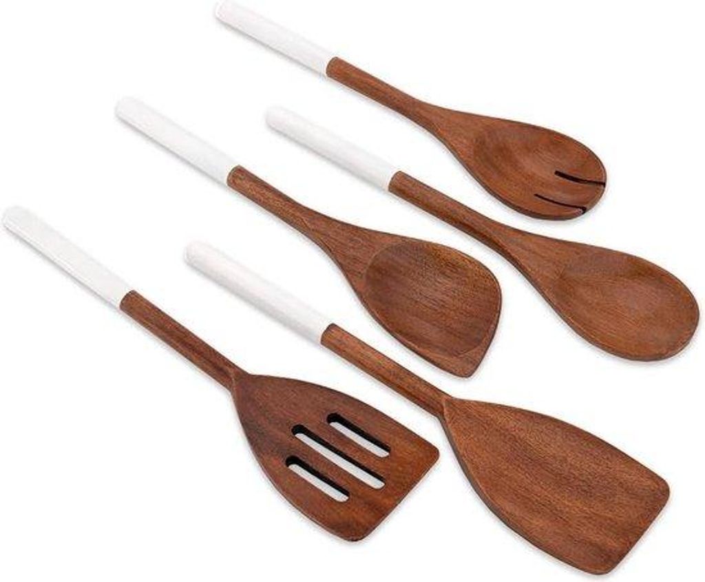 Holzkochlöffel-Set 5-teilig weiß