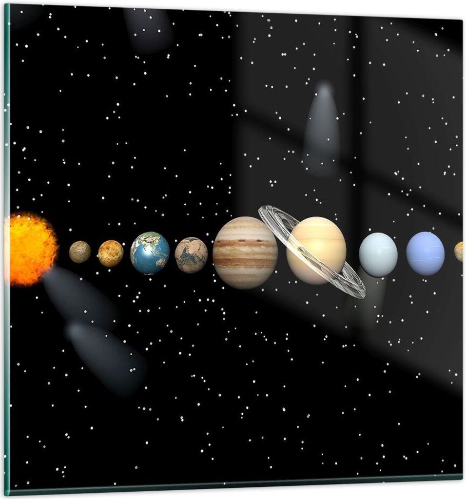 Bilder auf glas - Universum Galaxie Planeten Sterne - 60x60cm - Glasbilder - Wandbilder - Kunstdruck - zum Aufhängen bereit - Wanddekoration aus G...