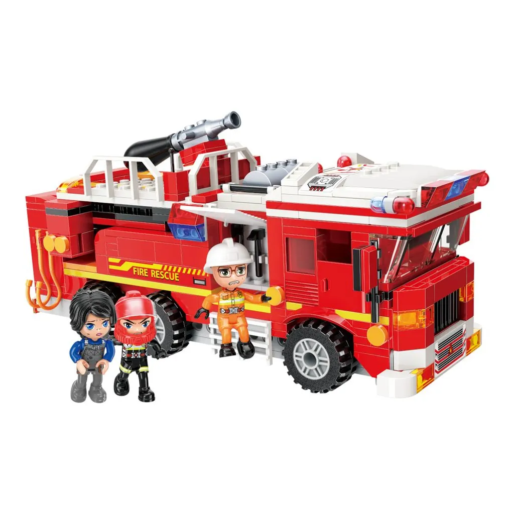 Jeu de construction camion de pompiers avec lance à eau et plateforme - 2