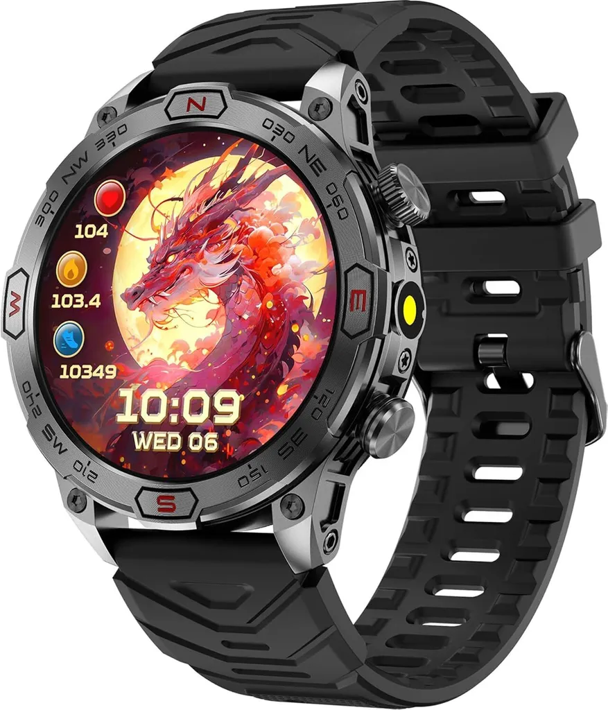 Smartwatch Sportivo Uomo AMOLED 1.43" con Bussola e Pressione