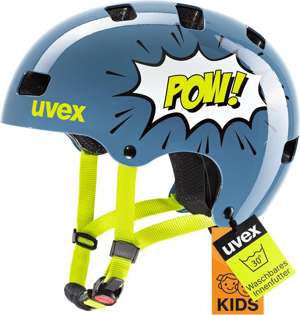 uvex Kid 3 - robuster Fahrradhelm für Kinder - individuelle Größenanpassung - waschbare Innenausstattung - Stone Blue pow - 51-55 cm