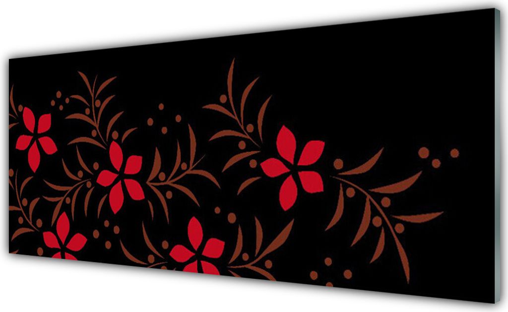 Glasbilder 125x50 Wandbild Druck auf Glas Blumen Kunst