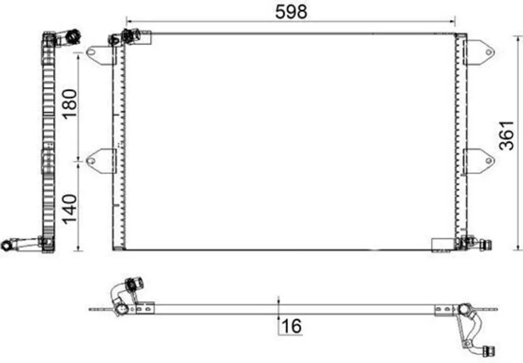 Condenseur de clim VW Polo 6N1 - Radiateur de climatisation MAHLE AC