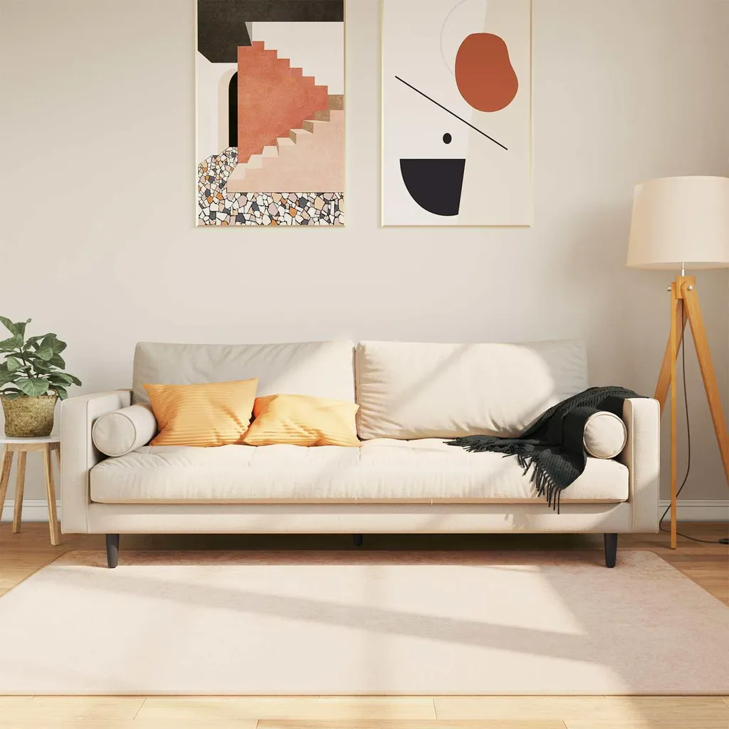 Tapis MARSA Crème 120 x 170 cm Résistant en Polyester avec Dos Antiglisse - 2