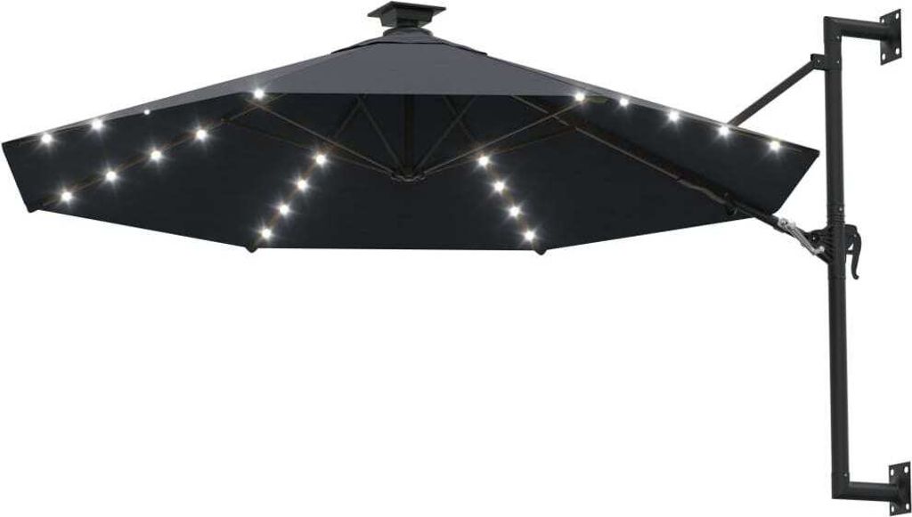 vidaXL Sonnenschirm zur Wandmontage mit LEDs 300 cm Produktbild 