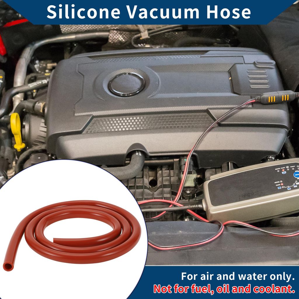 Silikon-Vakuumschlauch für Automobil-Vakuumsysteme Hochtemperatur 3,3 Fuß 1/2" 12mm ID 2,5mm Dicke 1 Stück Rot