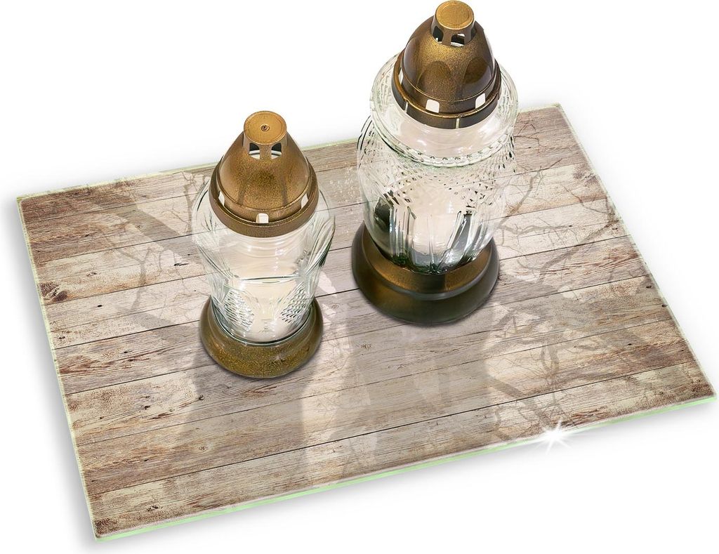 Unterlage für Kerzen Minimalistisch Glas Gummifüße - 80x52 cm - Holzbretter