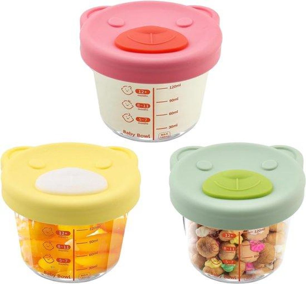 Boîtes de congélation en verre Babypap, lot de 3, adaptées Image du produit 