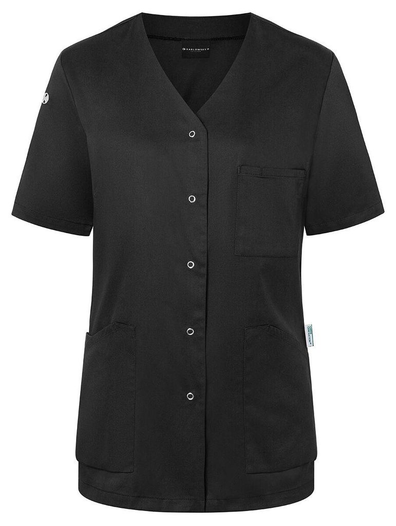Karlowsky - "Kasack Essential" Arbeitsschürze für Damen, kurzärmlig LT5484 (96,52 cm) (Schwarz)
