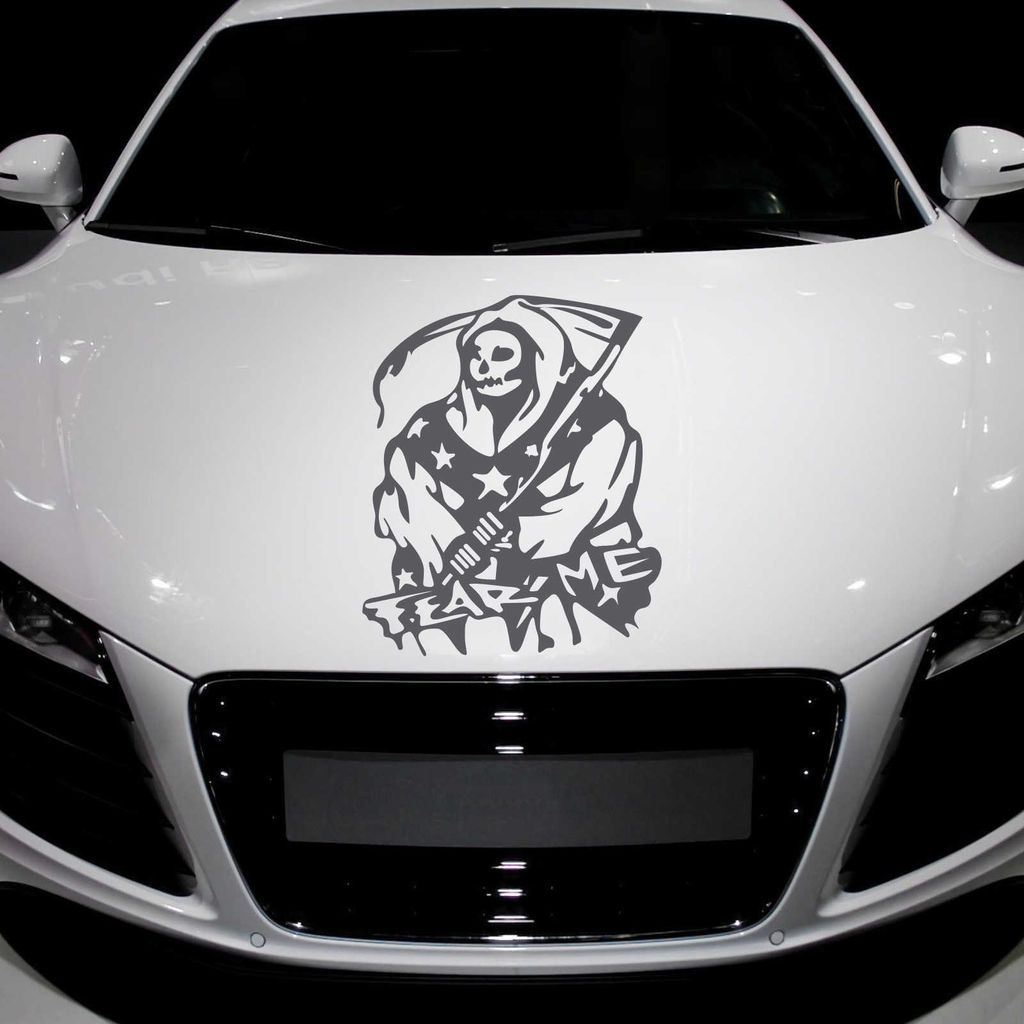 Aufkleber - Autoaufkleber "Fear me" 60cm x 50cm dunkelgrau - Tuning Carystyling Heckscheibe Auto