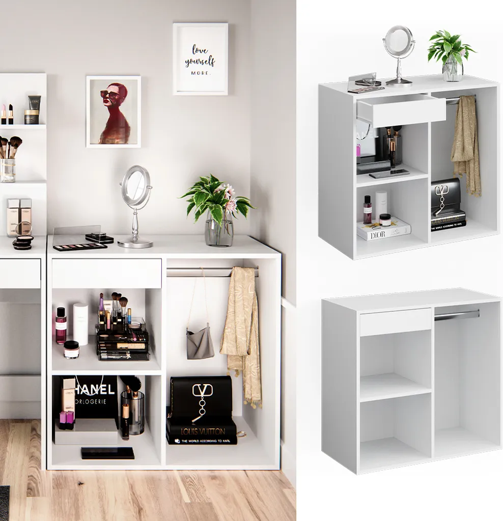 Armoire d'appoint Vicco Isabelle Blanc 80,1x75 cm - Modèle 34430 Pro - 2