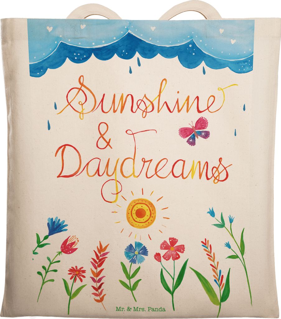 Mr. & Mrs. Panda Shopping Tasche Sunshine and Daydreams - Transparent - Geschenk, Schultasche, Sommer, Traum, Sonne, Spruch, Tragetasche, Dekoratio...