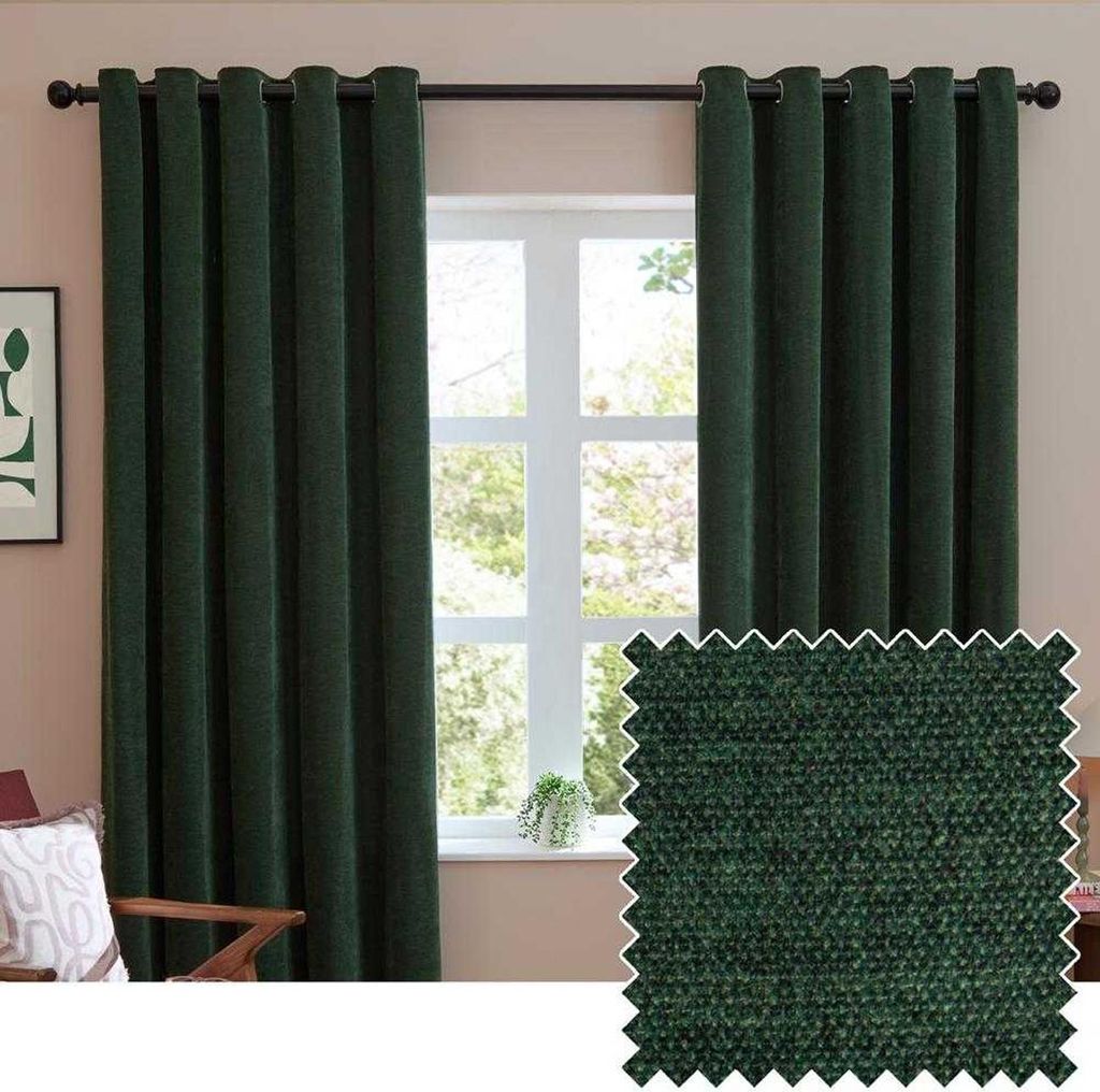 Furn - Verdunkelungsvorhänge, Chenille RV3697 (117 cm x 183 cm) (Flaschengrün)